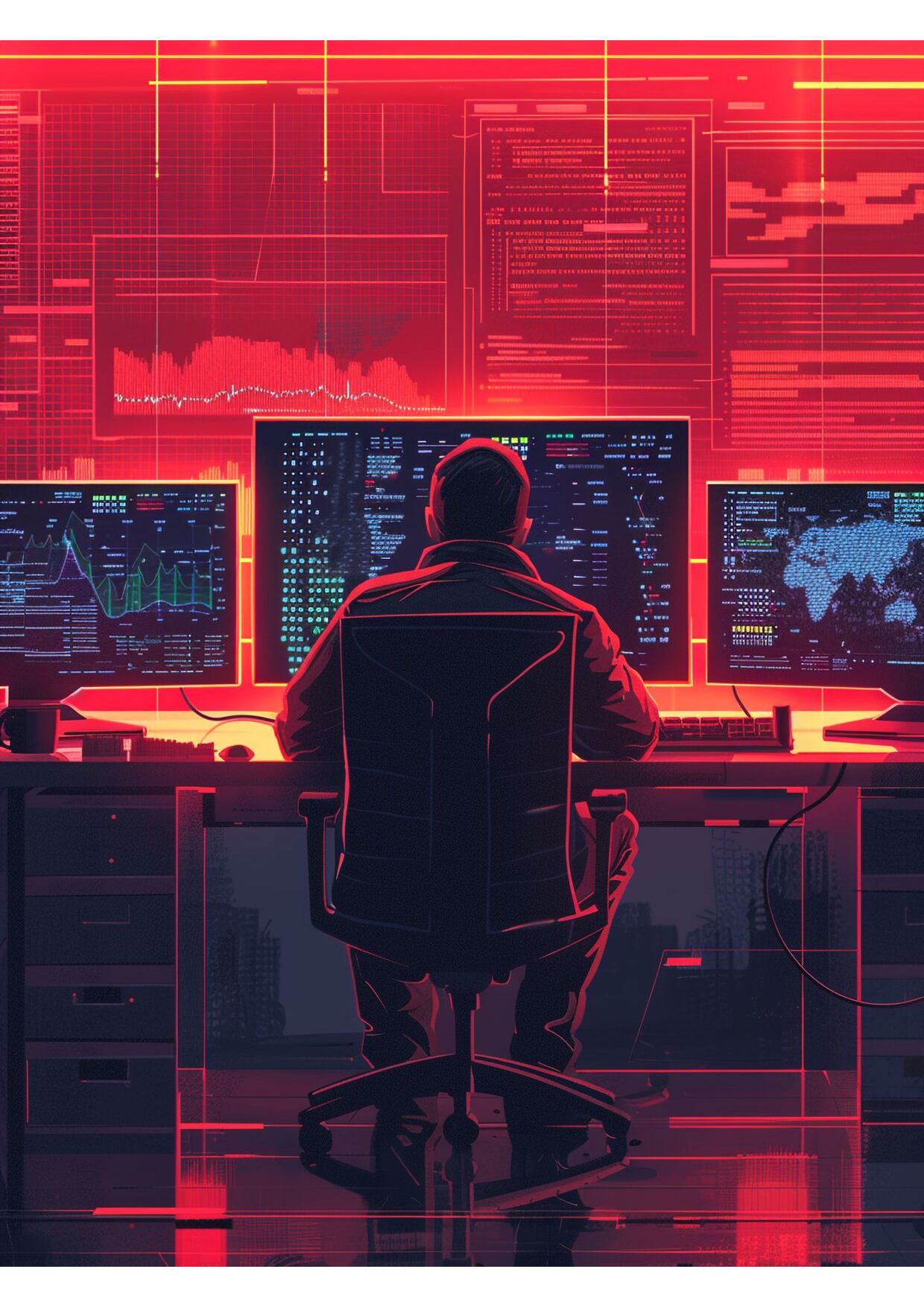 cyber security expert working with technology neon lights (1)